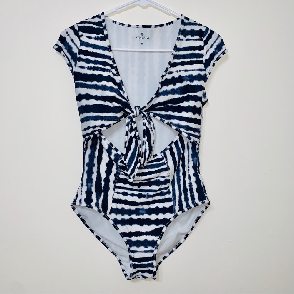 Athleta Tie Front One Piece Bathing Suit